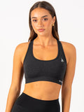 Staples Seamless Racer Back Sports Bra - Black Marl Clothing Ryderwear