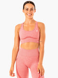 Sculpt Seamless Racer Back Sports Bra - Pink Marl Clothing Ryderwear