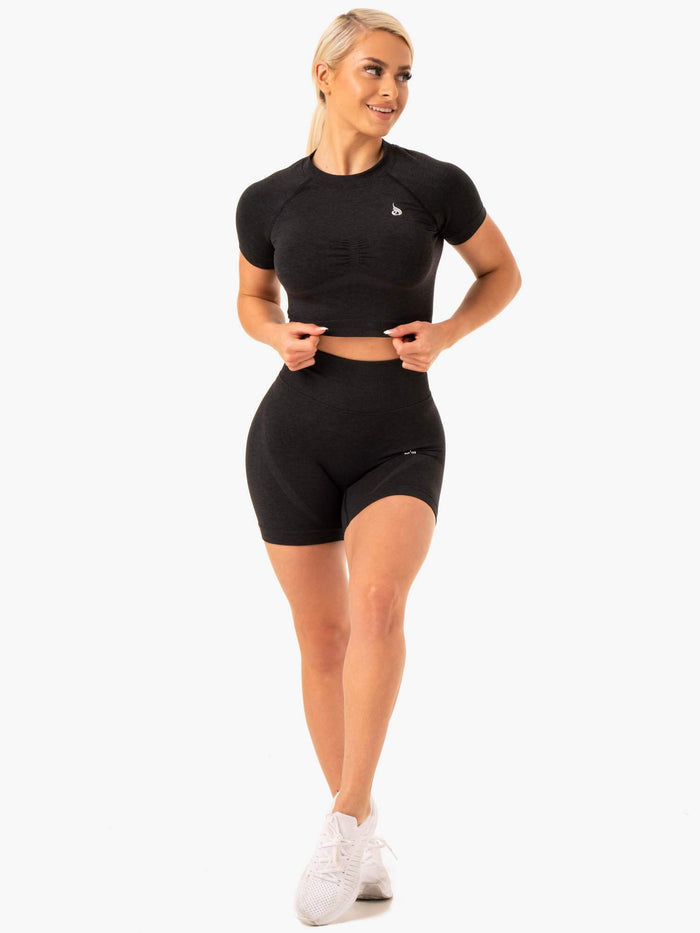 Sculpt Seamless Shorts - Black Marl Clothing Ryderwear