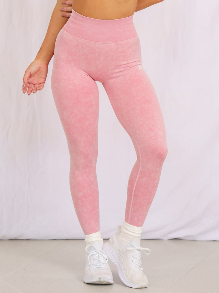 Stonewash Scrunch Seamless Leggings - Coral Stonewash Clothing Ryderwear