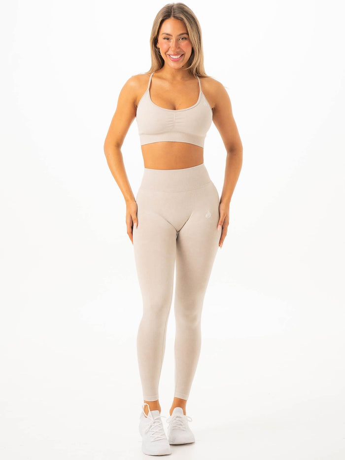 Stonewash Scrunch Seamless Leggings - Latte Stonewash Clothing Ryderwear