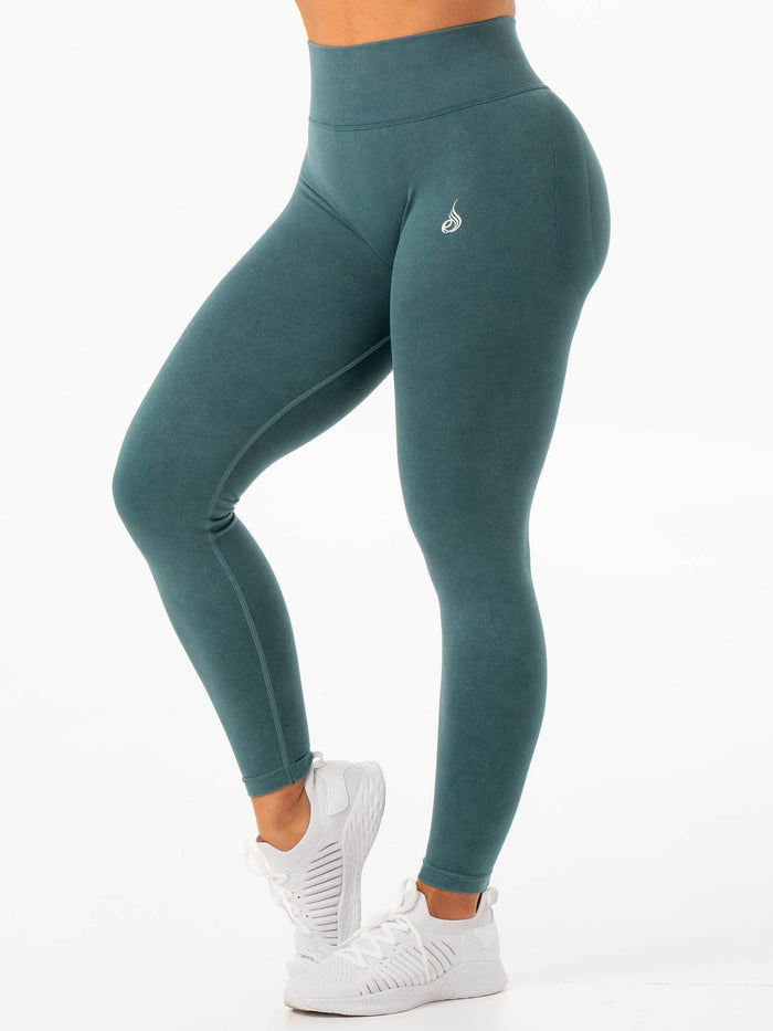 Stonewash Scrunch Seamless Leggings - Petrol Stonewash Clothing Ryderwear