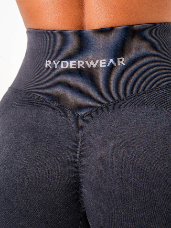 Stonewash Scrunch Seamless Shorts - Black Stonewash Clothing Ryderwear