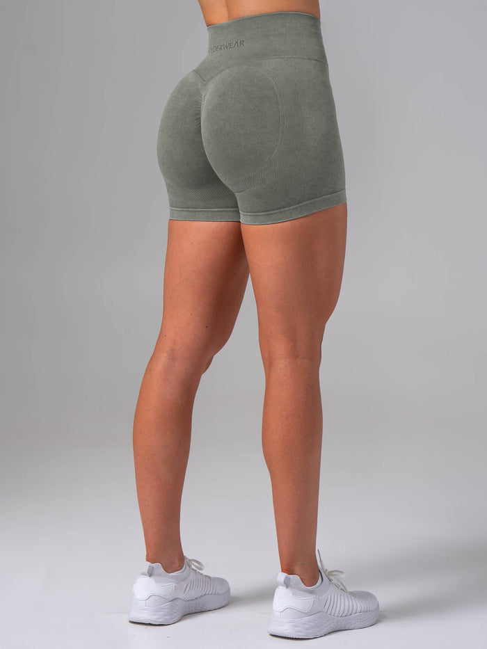 Stonewash Scrunch Seamless Shorts - Eucalyptus Clothing Ryderwear