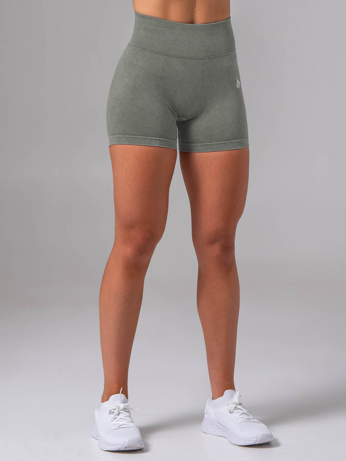Stonewash Scrunch Seamless Shorts - Eucalyptus Clothing Ryderwear