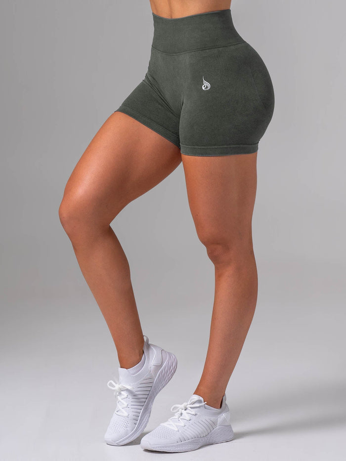 Stonewash Scrunch Seamless Shorts - Evergreen Clothing Ryderwear