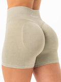 Stonewash Scrunch Seamless Shorts - Matcha Stonewash Clothing Ryderwear