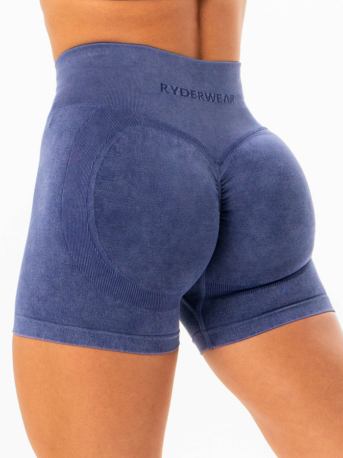 Stonewash Scrunch Seamless Shorts - Navy Stonewash Clothing Ryderwear