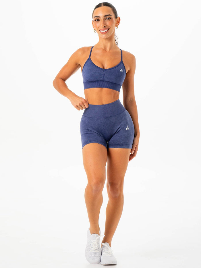 Stonewash Scrunch Seamless Shorts - Navy Stonewash Clothing Ryderwear