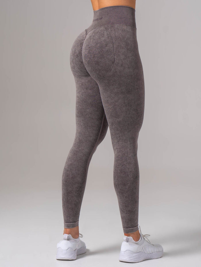 Stonewash Seamless Invisible Scrunch Leggings - Cocoa Clothing Ryderwear