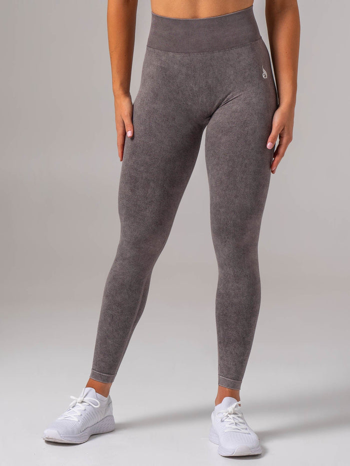Stonewash Seamless Invisible Scrunch Leggings - Cocoa Clothing Ryderwear