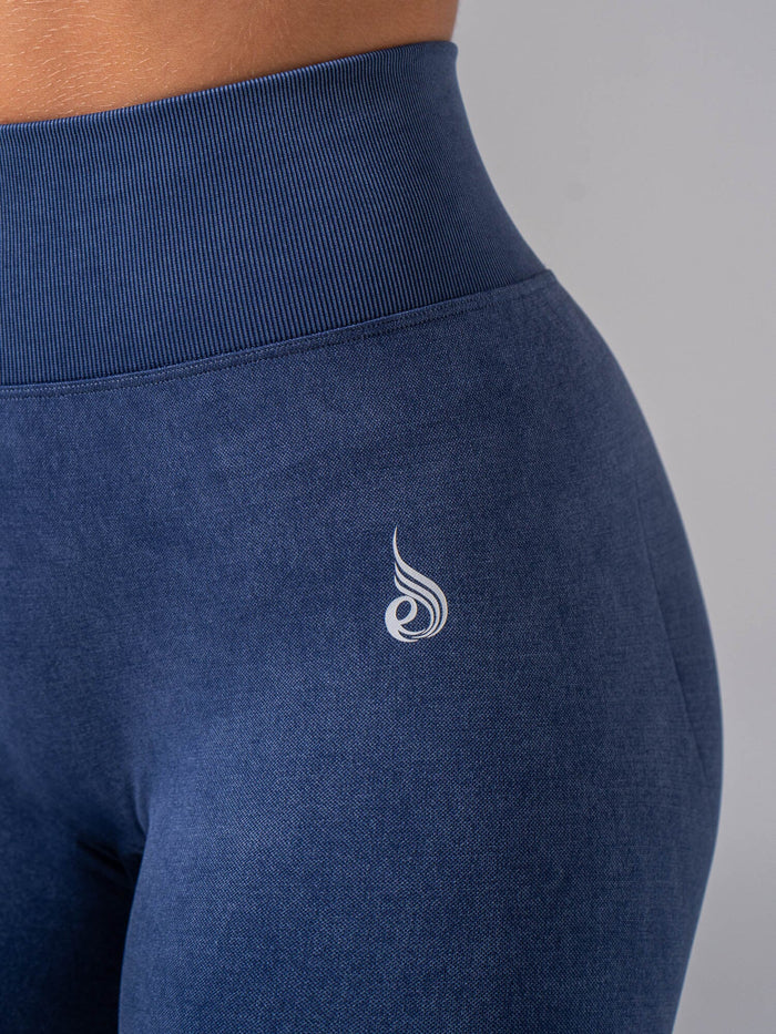Stonewash Seamless Invisible Scrunch Leggings - Navy Clothing Ryderwear