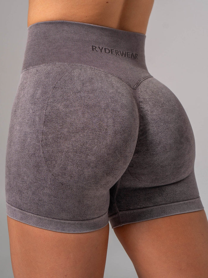 Stonewash Seamless Invisible Scrunch Shorts - Cocoa Clothing Ryderwear