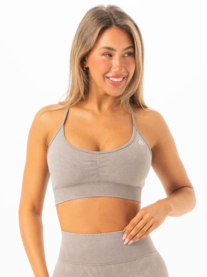 Stonewash Seamless Sports Bra - Ash Stonewash Clothing Ryderwear