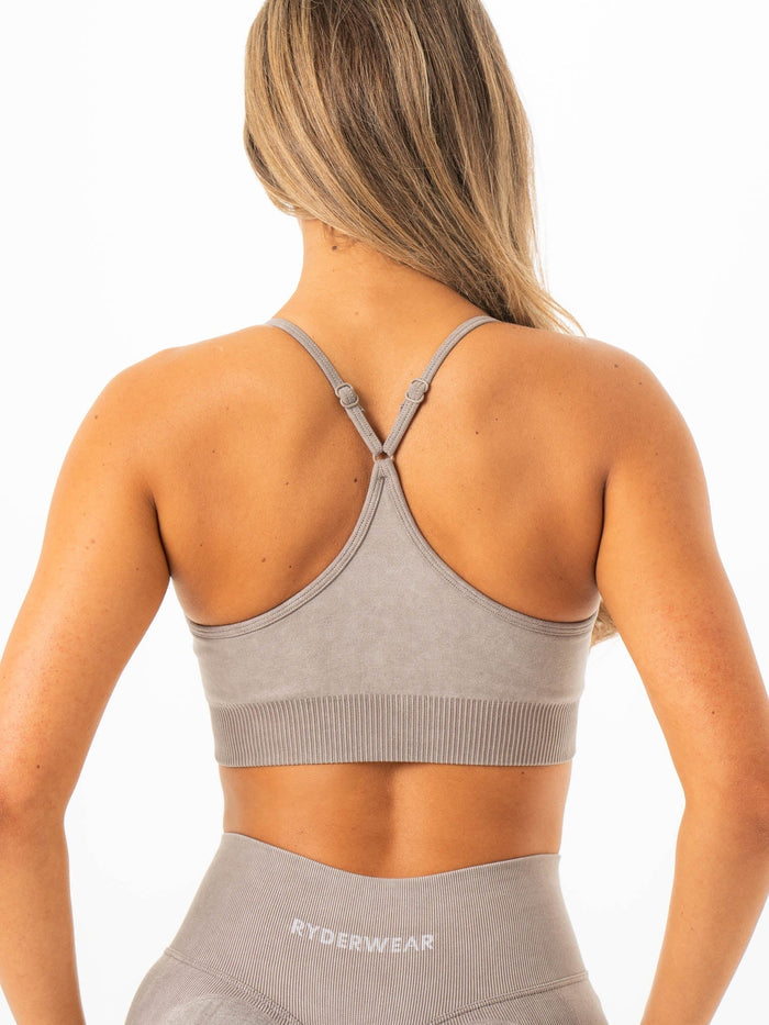 Stonewash Seamless Sports Bra - Ash Stonewash Clothing Ryderwear