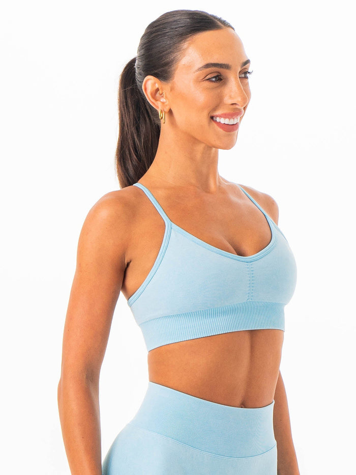 Stonewash Seamless Sports Bra - Azure Stonewash Clothing Ryderwear