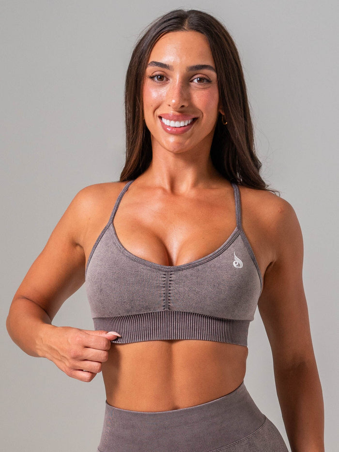 Stonewash Seamless Sports Bra - Cocoa Clothing Ryderwear