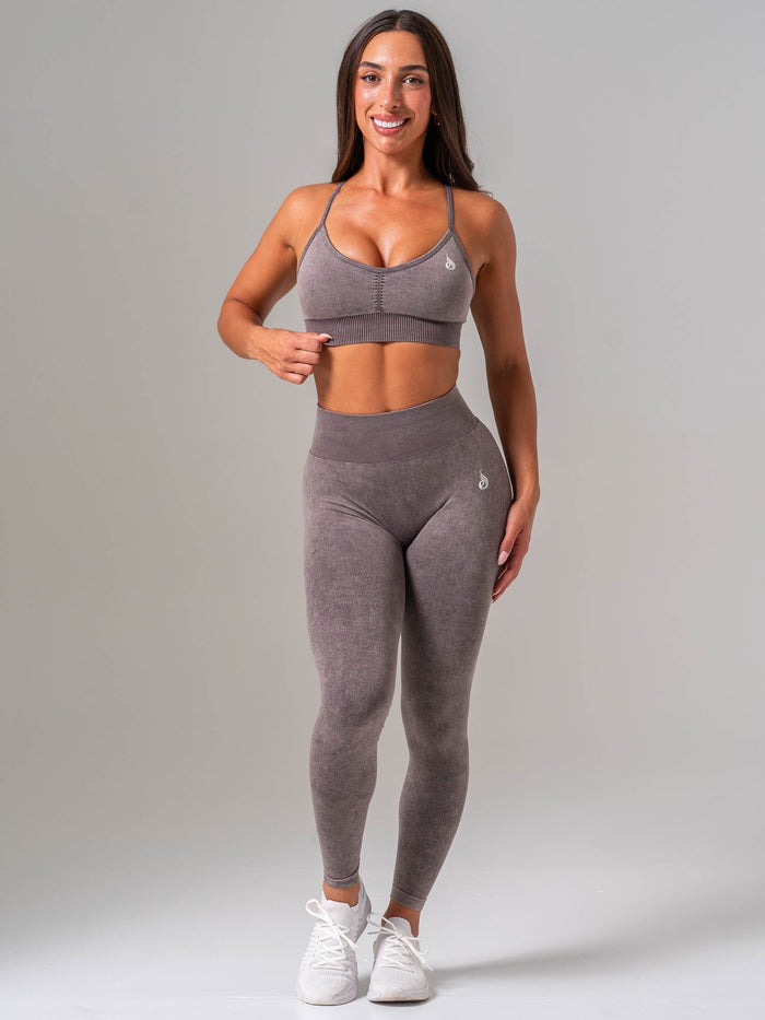 Stonewash Seamless Sports Bra - Cocoa Clothing Ryderwear