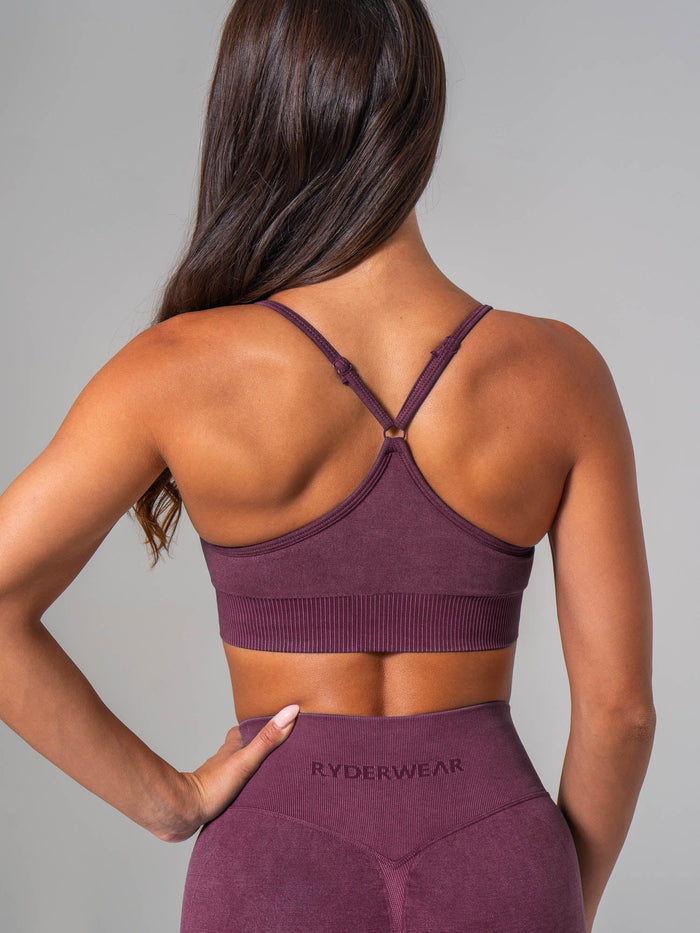 Stonewash Seamless Sports Bra - Plum Clothing Ryderwear