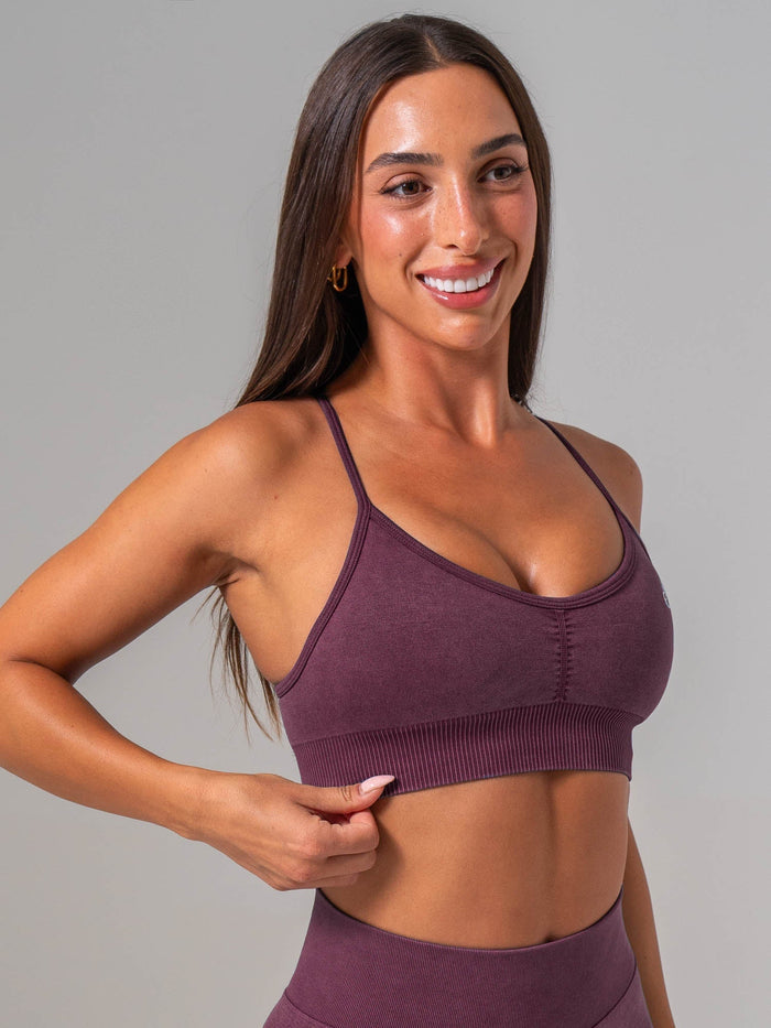 Stonewash Seamless Sports Bra - Plum Clothing Ryderwear
