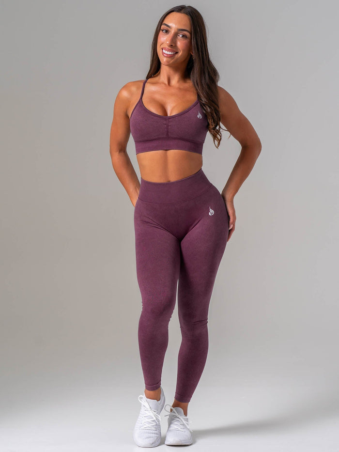 Stonewash Seamless Sports Bra - Plum Clothing Ryderwear