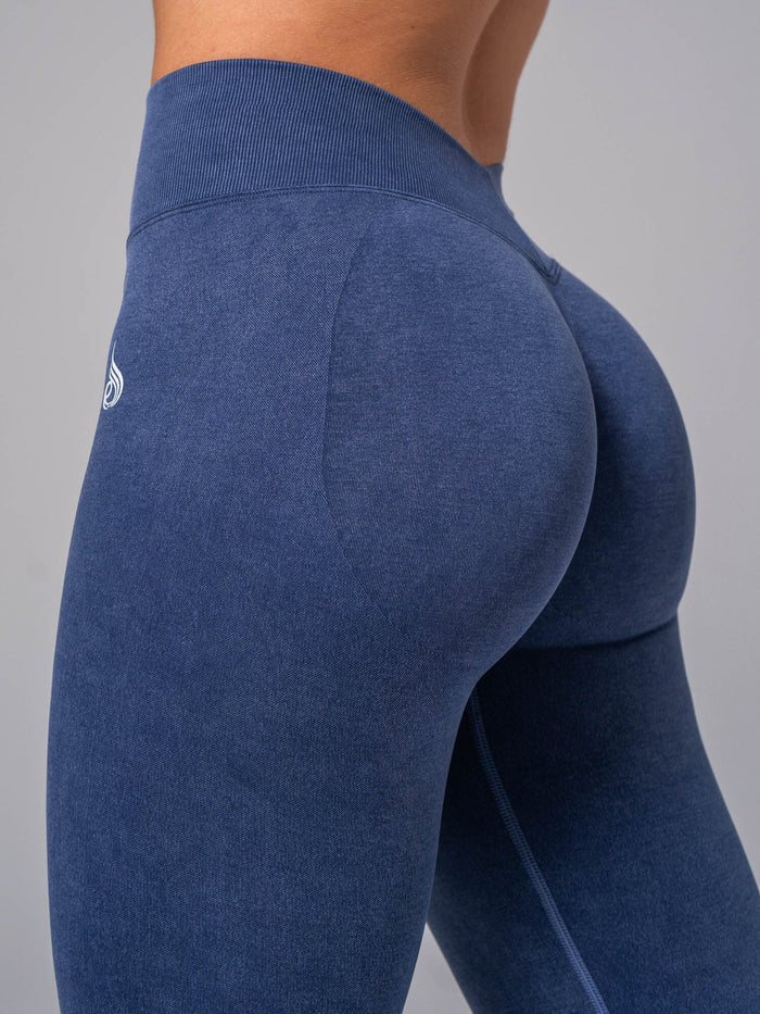 Stonewash Seamless V Back Legging - Navy Clothing Ryderwear