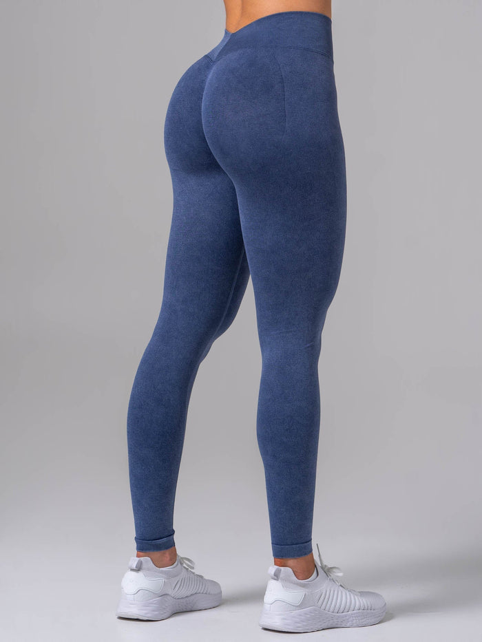 Stonewash Seamless V Back Legging - Navy Clothing Ryderwear