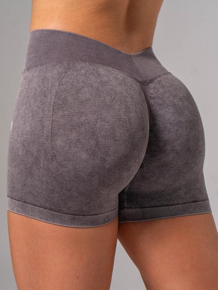 Stonewash Seamless V Back Shorts - Cocoa Clothing Ryderwear
