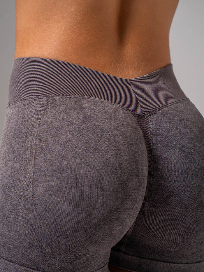 Stonewash Seamless V Back Shorts - Cocoa Clothing Ryderwear