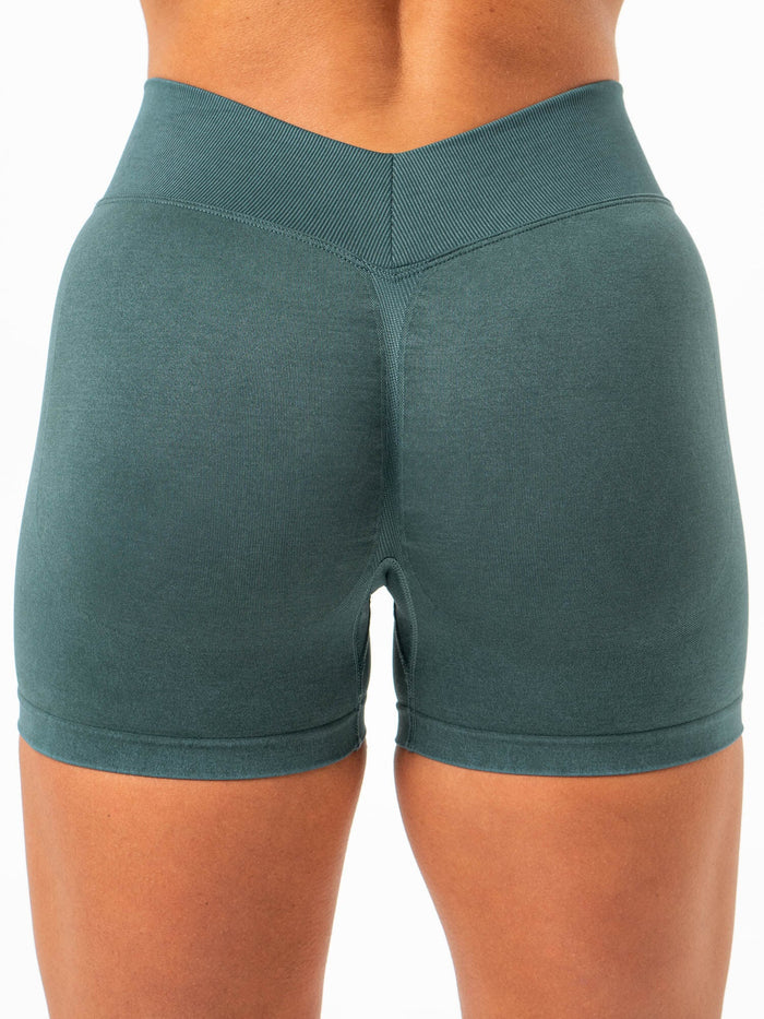 Stonewash Seamless V Back Shorts - Petrol Clothing Ryderwear