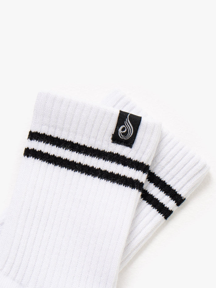 Stripe Crew Socks - White Accessories Ryderwear