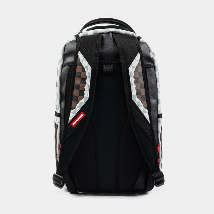 Tear Away Checkered Mens Backpack (Cream/Brown)