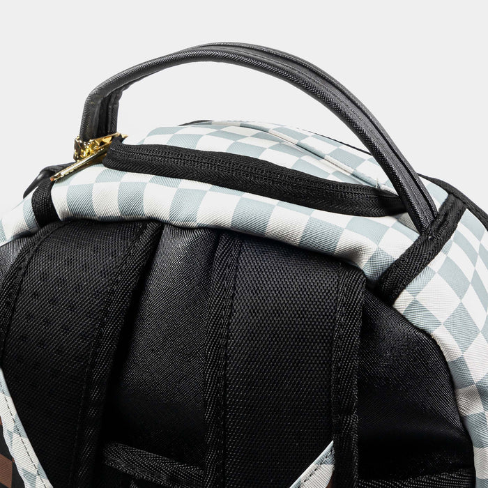 Tear Away Checkered Mens Backpack (Cream/Brown)