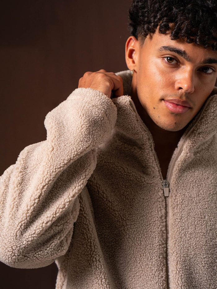 Teddy Jacket - Taupe Clothing Ryderwear