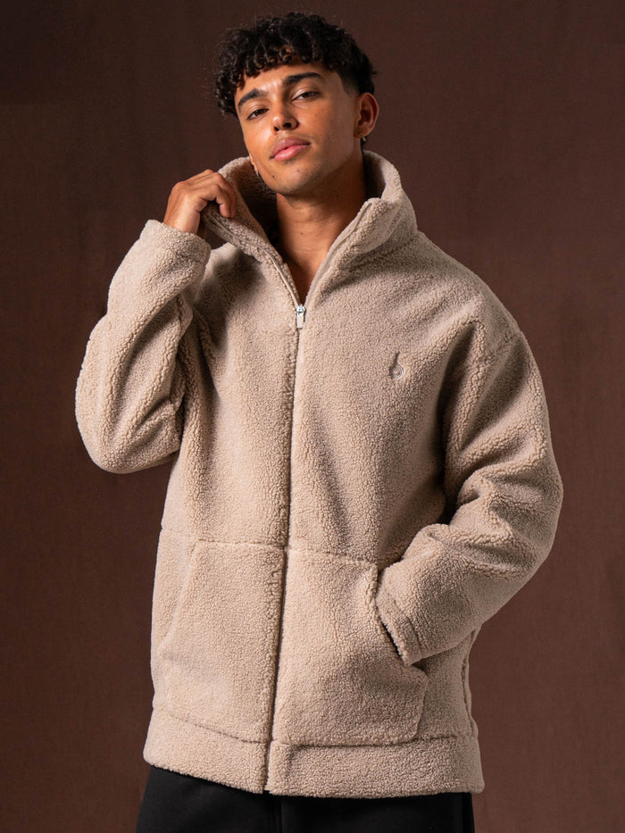 Teddy Jacket - Taupe Clothing Ryderwear