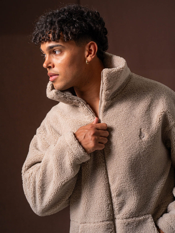 Teddy Jacket - Taupe Clothing Ryderwear