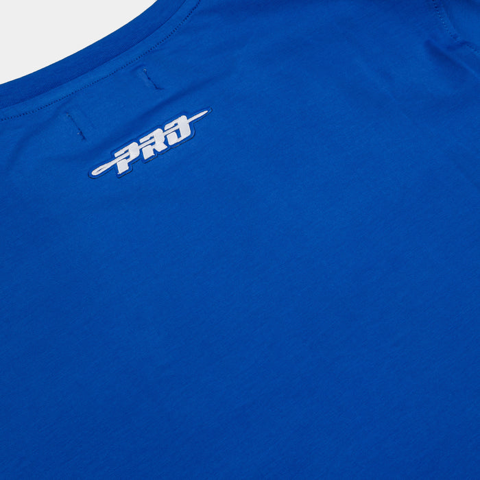 Texas Rangers Team Badge Mens Short Sleeve Shirt (Blue/Orange)