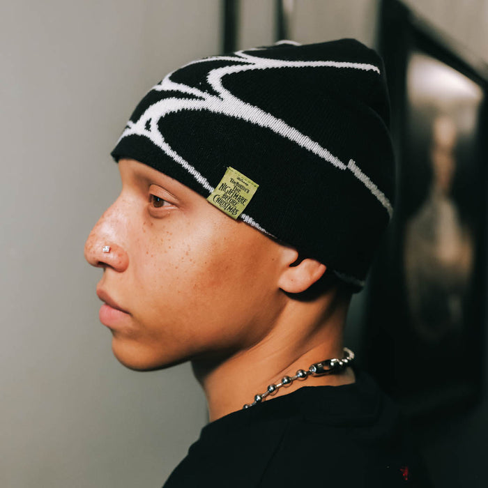 The Nightmare Before Christmas By Shoe Palace Web Beanie Mens Hat (Black/White)