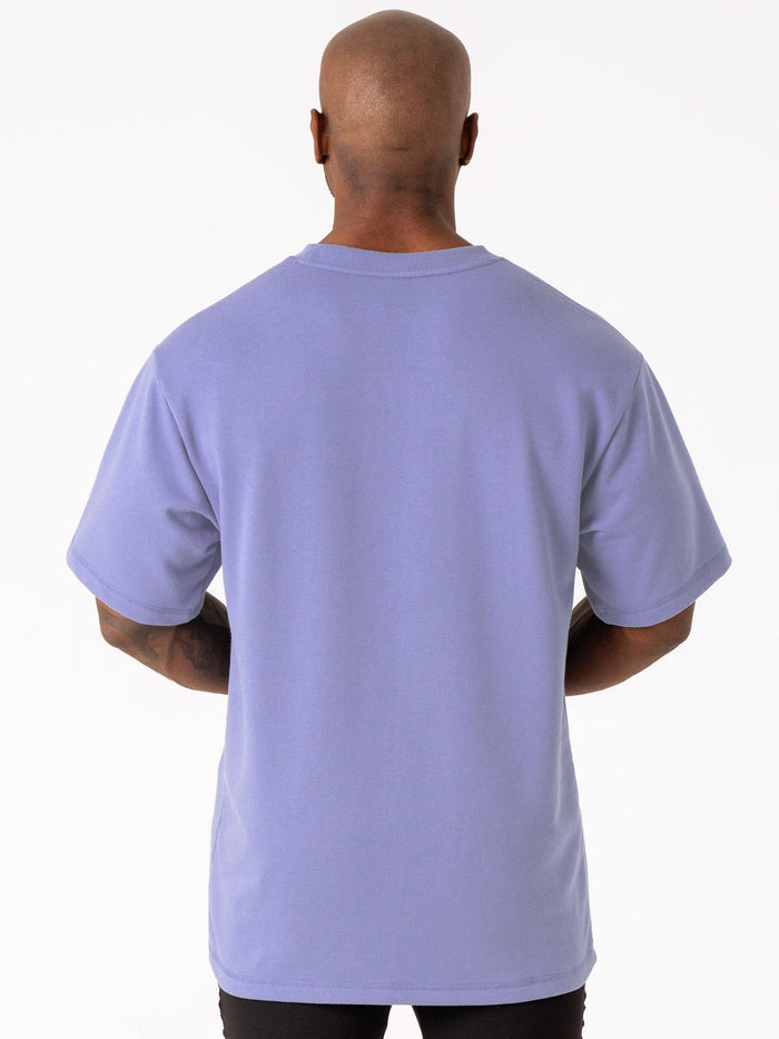 Throwback Fleece Oversized T-Shirt - Indigo Blue Clothing Ryderwear