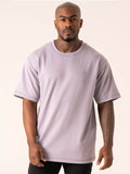 Throwback Oversized Fleece T-Shirt - Lavender Clothing Ryderwear