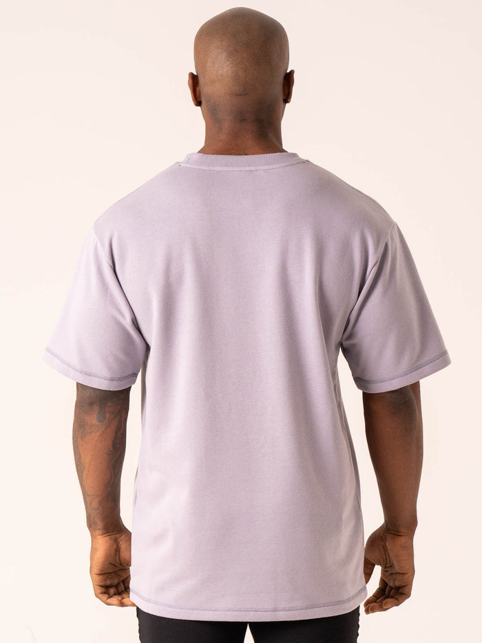 Throwback Oversized Fleece T-Shirt - Lavender Clothing Ryderwear