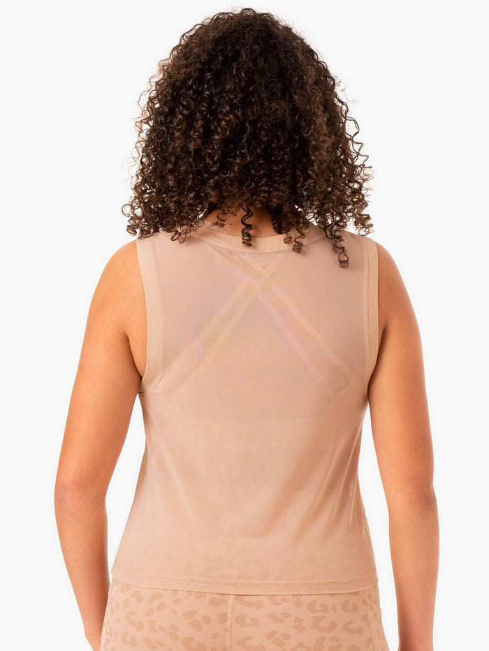 Ultra Mesh Tank - Tan Clothing Ryderwear