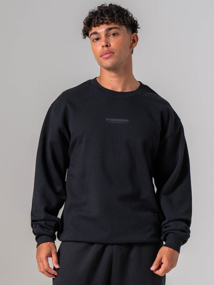 Unisex Crewneck - Black Clothing Ryderwear