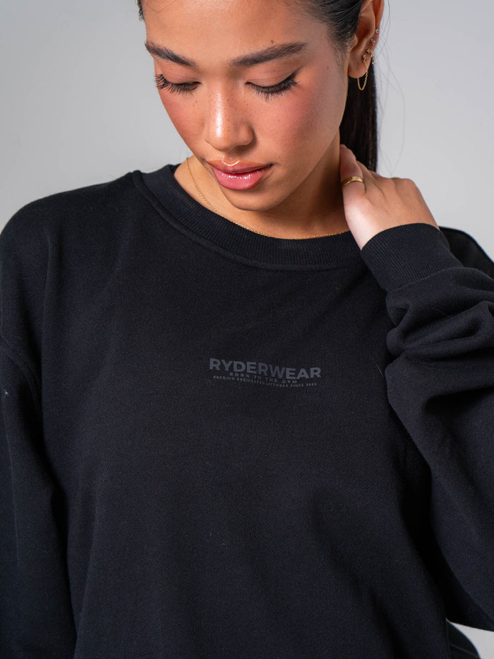 Unisex Crewneck - Black Clothing Ryderwear
