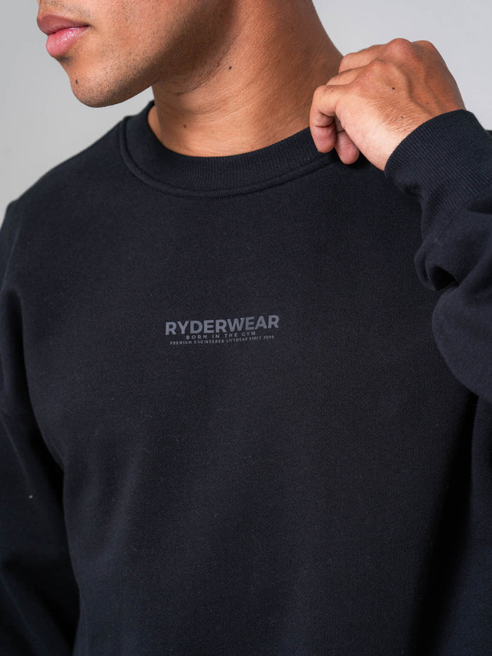 Unisex Crewneck - Black Clothing Ryderwear