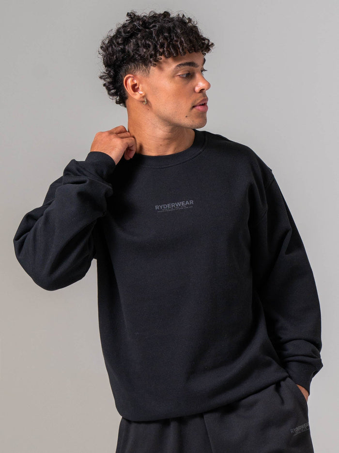 Unisex Crewneck - Black Clothing Ryderwear
