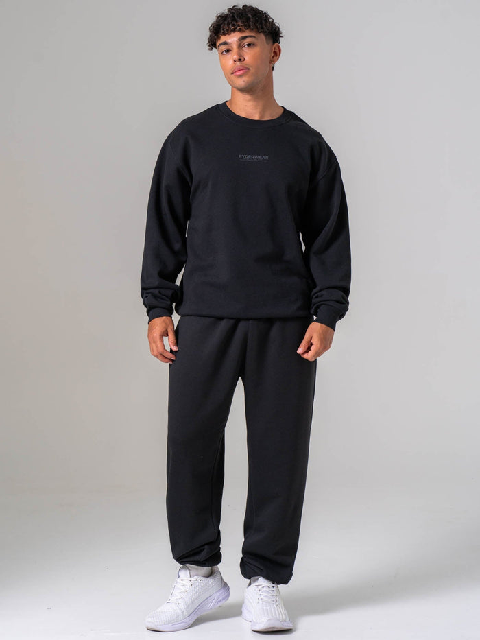 Unisex Crewneck - Black Clothing Ryderwear