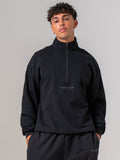Unisex Fleece Half Zip - Black Clothing Ryderwear