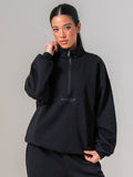 Unisex Fleece Half Zip - Black Clothing Ryderwear