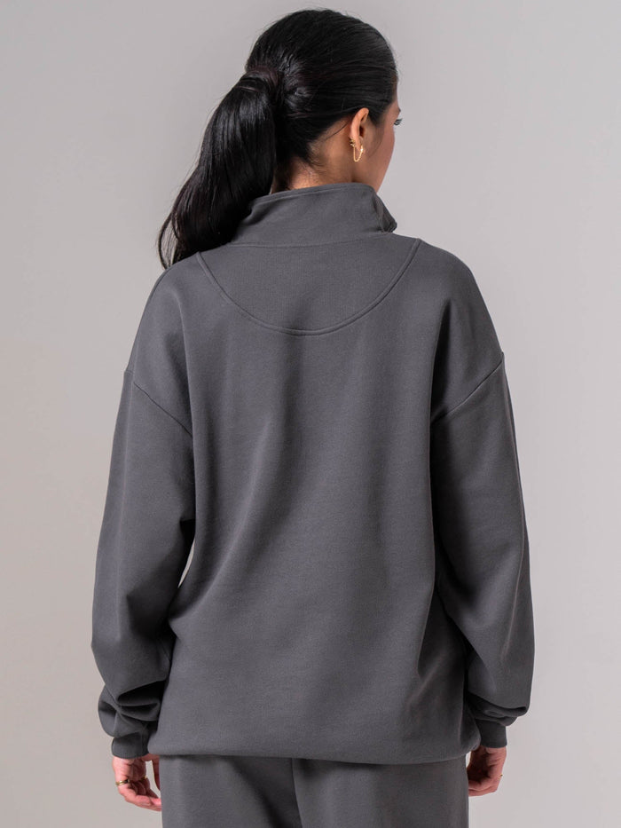 Unisex Fleece Half Zip - Charcoal Clothing Ryderwear